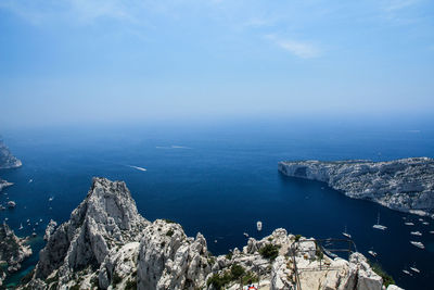 High angle view of sea against sky