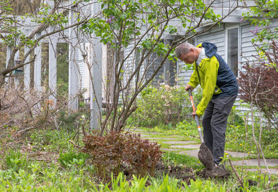 Full length of man working outdoors