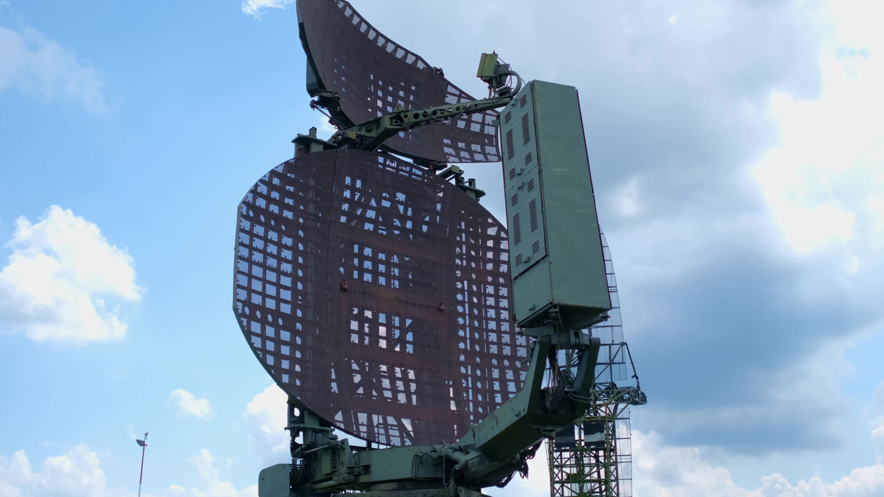 LOW ANGLE VIEW OF COMMUNICATIONS TOWER