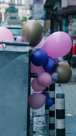 Close-up of multi colored balloons