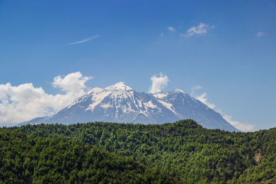 Scenic view of snowcapped mountain against sky