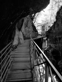 View of stairs in cave