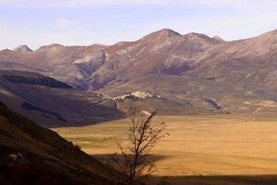 Scenic view of mountain range