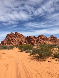 Scenic view of desert against sky