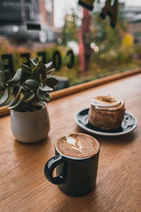 Close-up of coffee on table