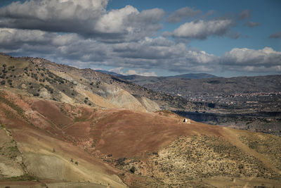 Scenic view of mountains against sky