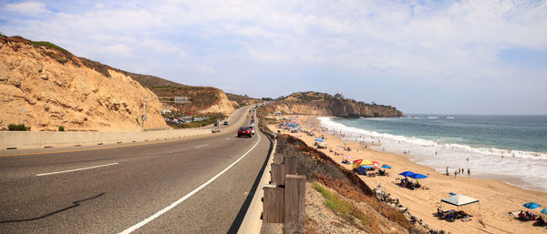 Panoramic view of beach against sky