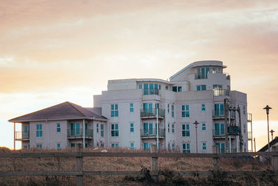 Low angle view of buildings against sky