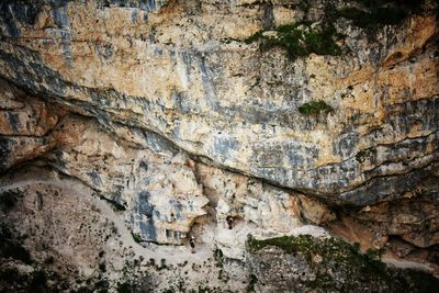 Low angle view of rock formation