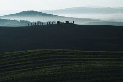 Misty sunrise in val d'orcia