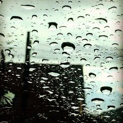 Close-up of water drops on glass