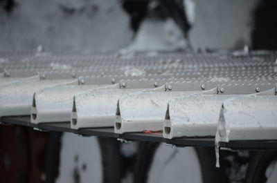 Close-up of wet airport during rainy season