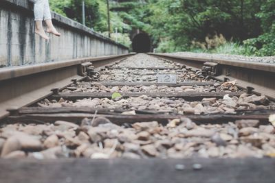 Surface level of railroad tracks