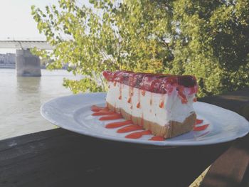 Close-up of cake on table