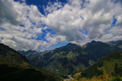 Scenic view of mountains against sky