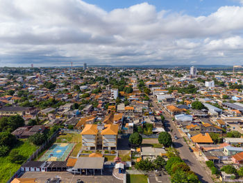 Aerial view of the city of santarèm in the state of parà in brazil