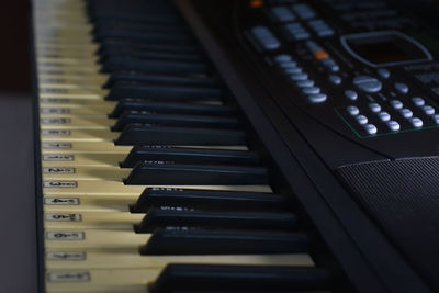 Close-up of piano keys