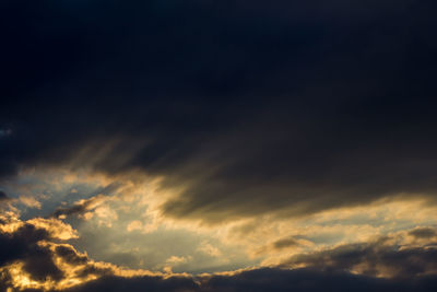 Low angle view of sky during sunset