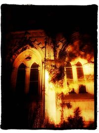 View of illuminated building at night