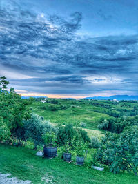 Scenic view of land against sky