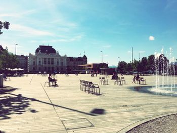 Empty chairs outdoors