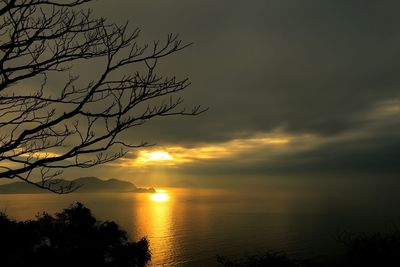 Scenic view of sunset over sea