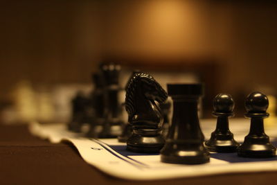 Close-up of chess pieces