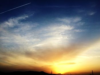 Low angle view of sky at sunset