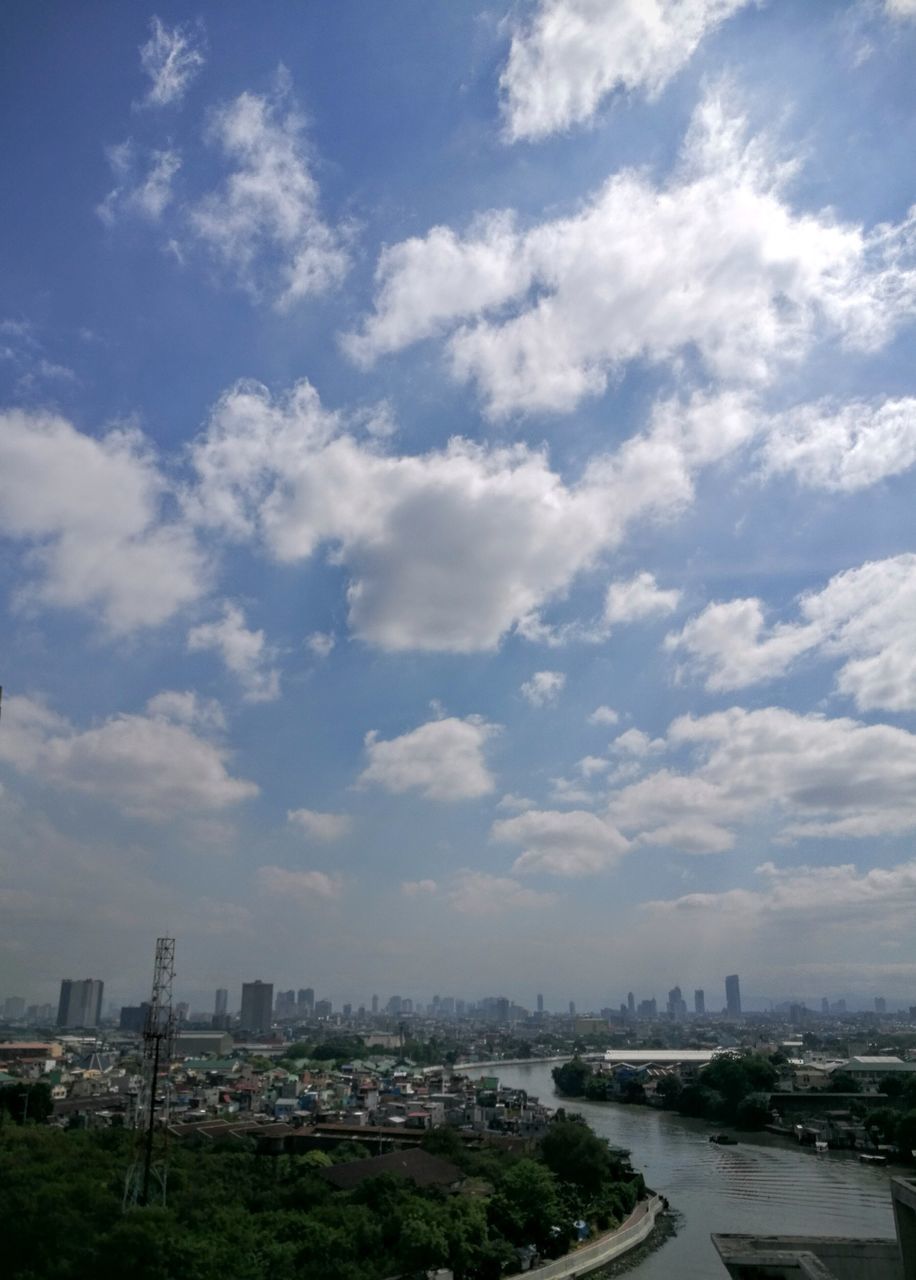 VIEW OF CITY AGAINST CLOUDY SKY