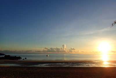 View of sea against sky during sunset