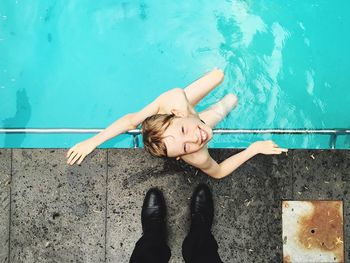 Woman standing in water