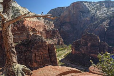 Rock formations on sunny day