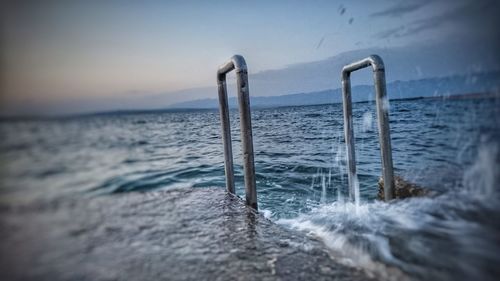 Close-up of sea against sky