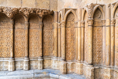 Facade of the gothic cathedral of leon in spain 