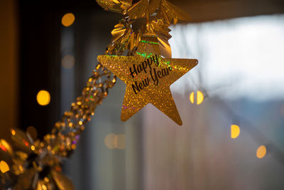 Close-up of christmas decorations