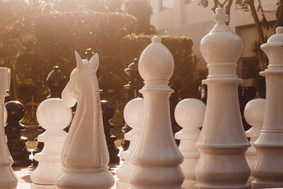 Close-up of chess pieces