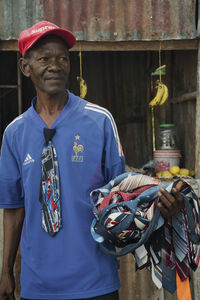 Portrait of man wearing hat