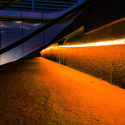 Illuminated road at night