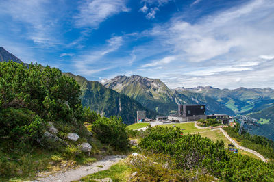 Scenic view of landscape against cloudy sky