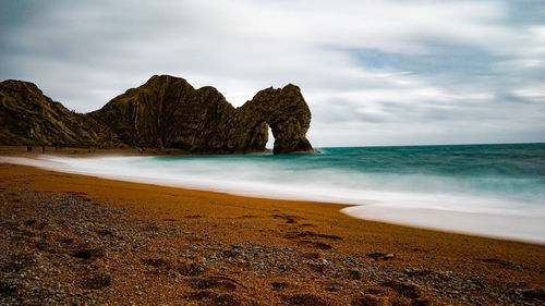 Scenic view of beach against sky