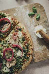 Close-up of homemade pizza