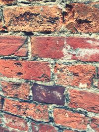 Full frame shot of old brick wall