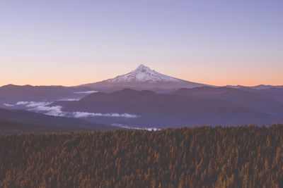 Scenic view of mountains against clear sky