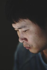 Close-up of depressed man