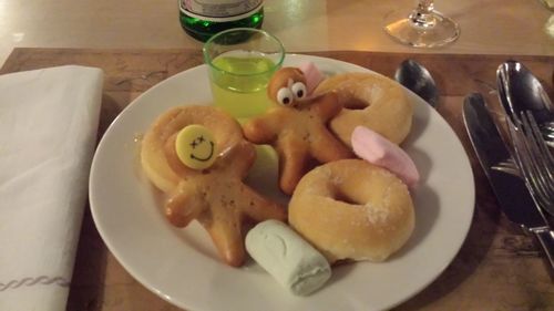 Close-up of food served in plate