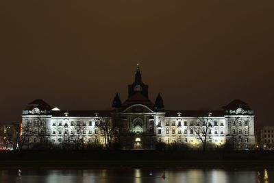Reflection of built structure in water