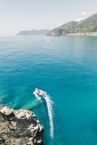 High angle view of sea against sky