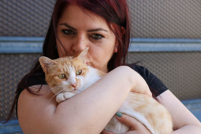 Woman and cat