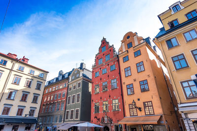 Low angle view of buildings against sky