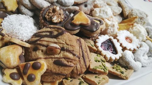 High angle view of dessert in plate